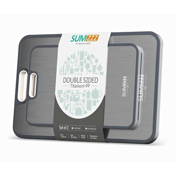 SUMZZZ Other - Titanium Cutting Board Set 2pc Double Sided Food Grade PP NIB Sealed